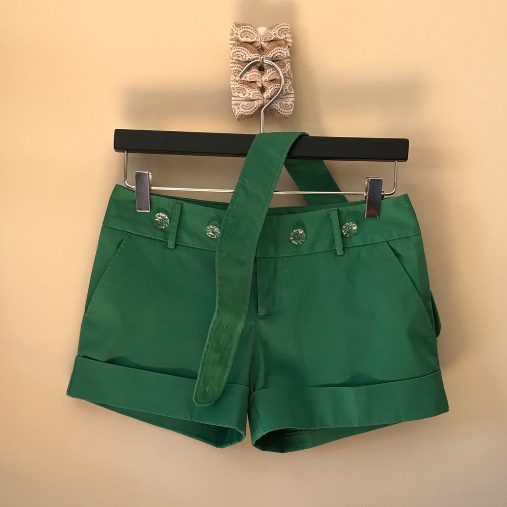 Rampage Dressy Green Shorts With Belt & Buttons 💚
